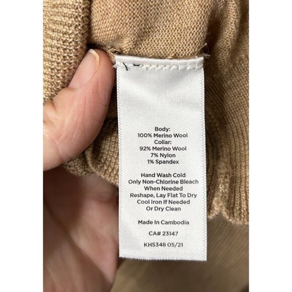 Talbots Womens 100% Merino Wool V Neck Sweater Lightweight Brown Size Small - Picture 7 of 9